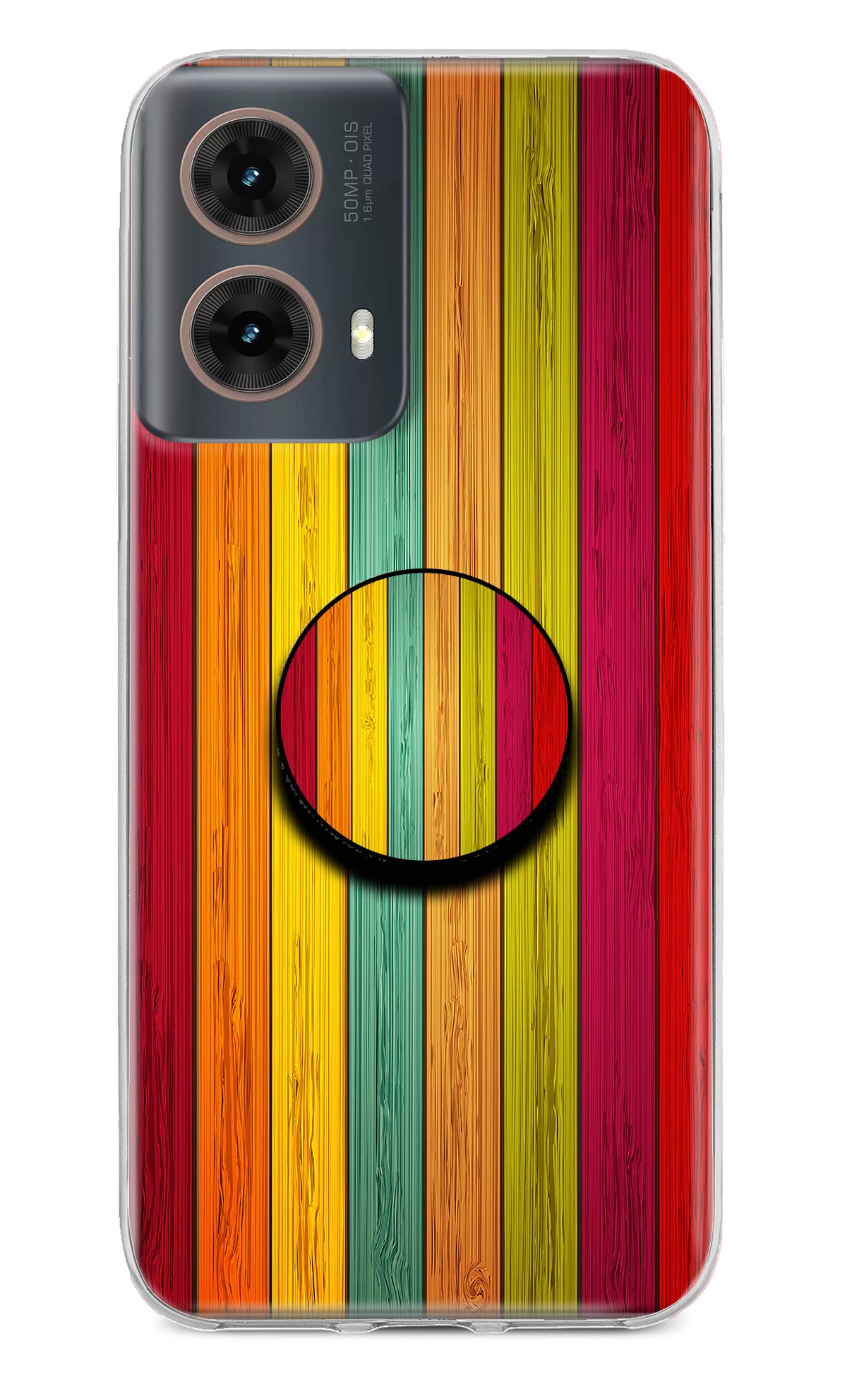 Multicolor Wooden Motorola G85 Pop Case