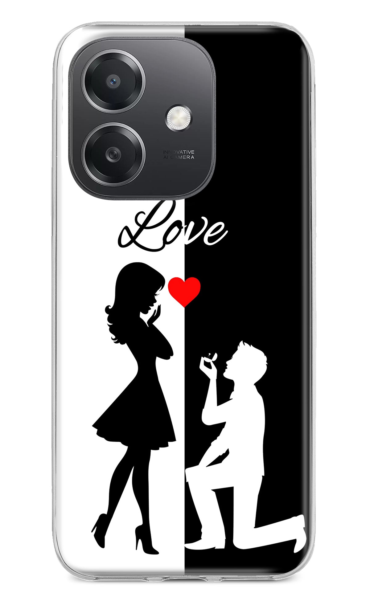 Love Propose Black And White OPPO A3x Back Cover