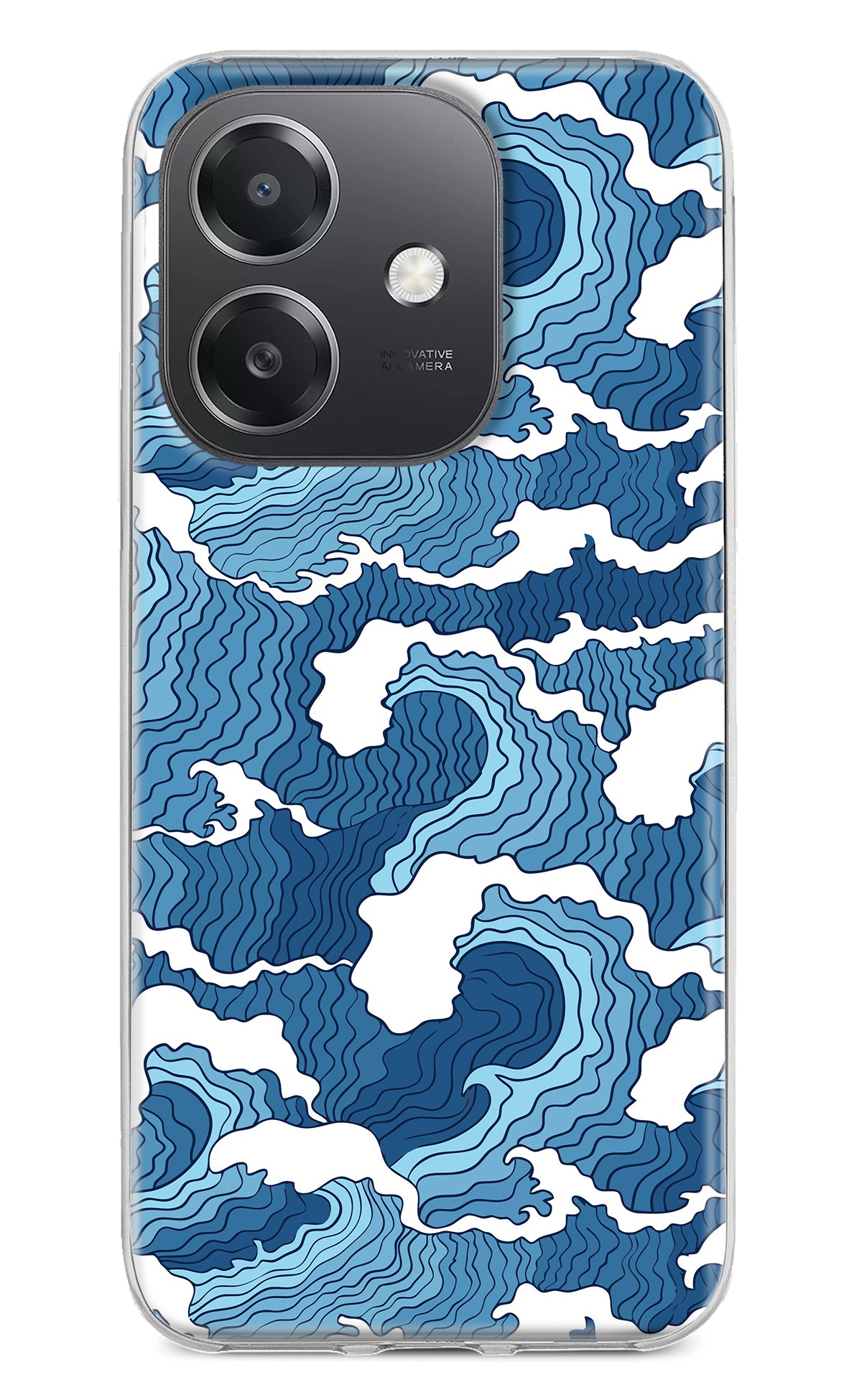 Blue Waves OPPO A3x Back Cover