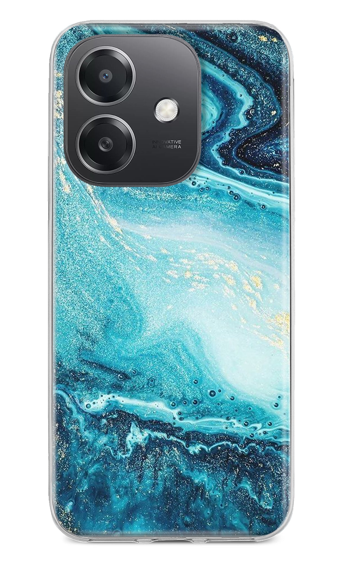 Blue Glitter Marble OPPO A3x Back Cover