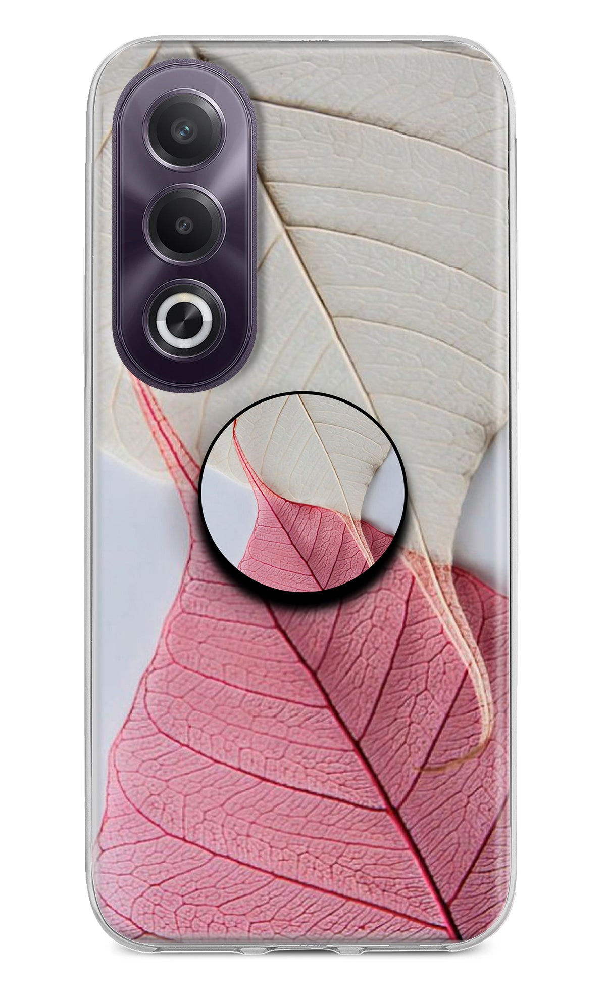 White Pink Leaf OPPO K12x Pop Case