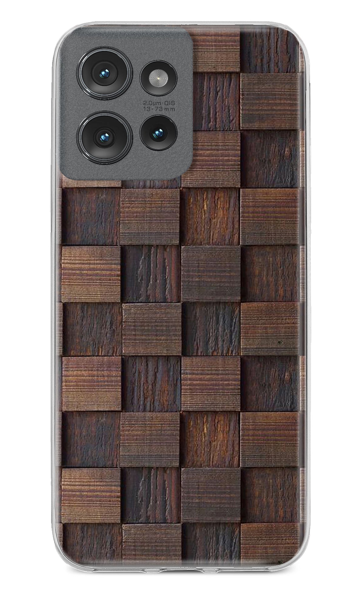 Wooden Cube Design Moto Edge 50 Back Cover