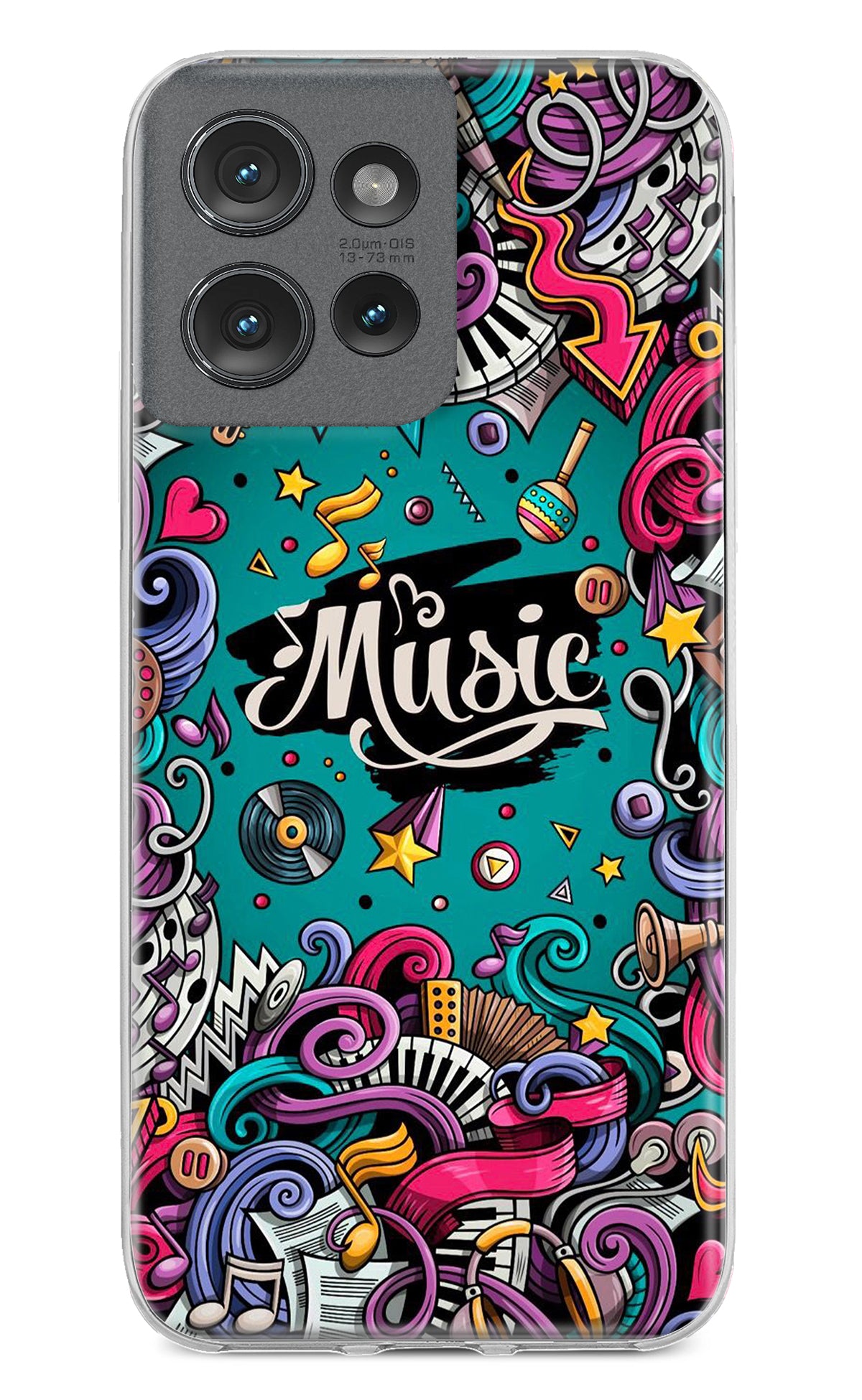 Music Graffiti Moto Edge 50 Back Cover