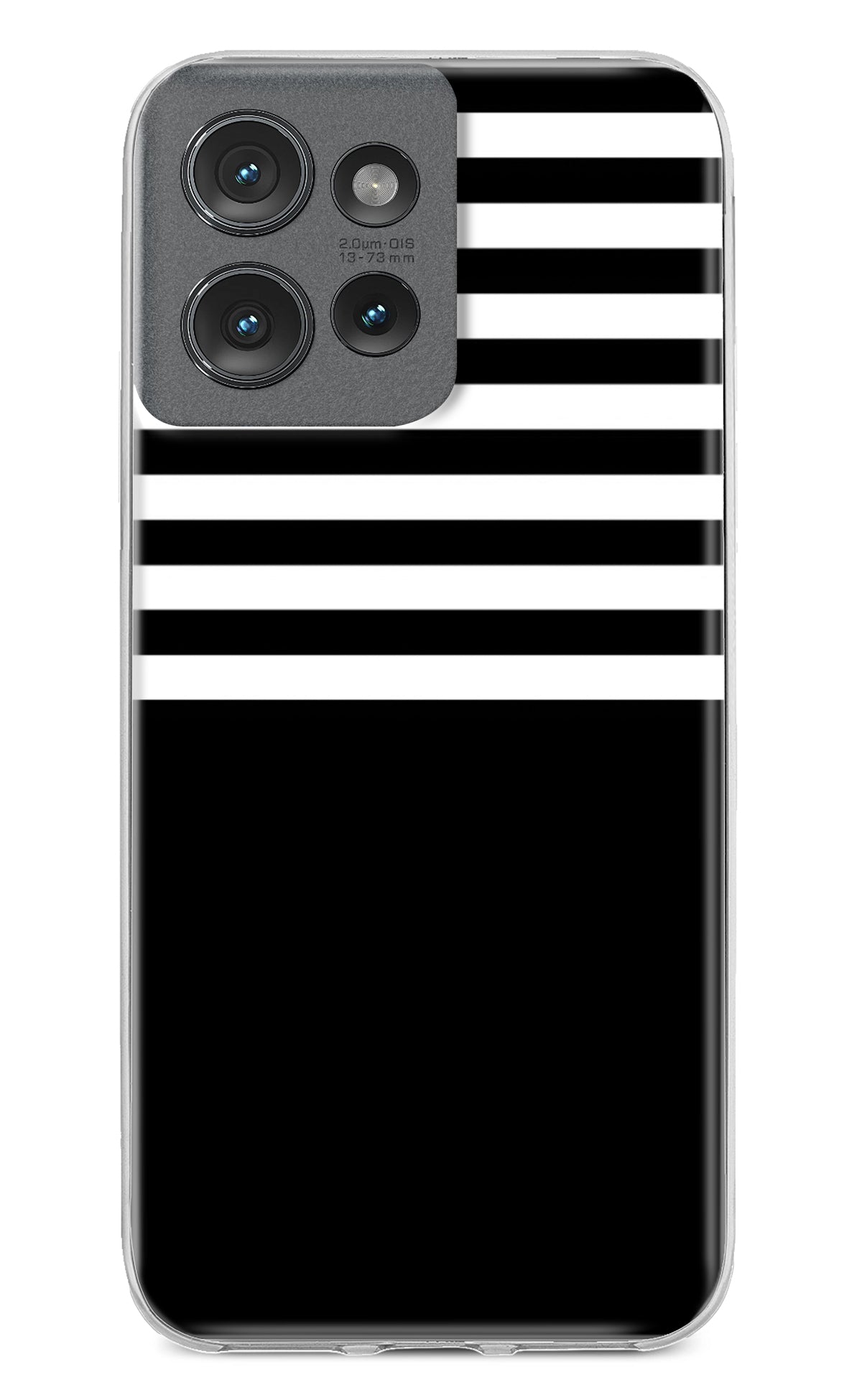 Black and White Print Moto Edge 50 Back Cover