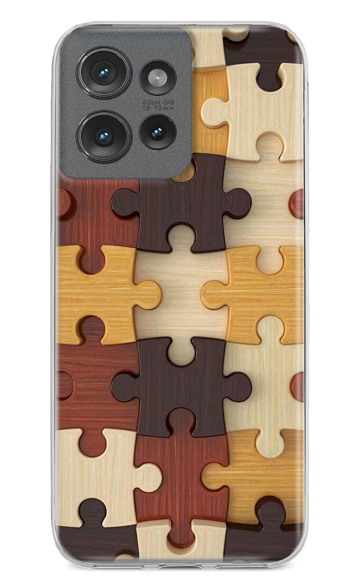 Wooden Puzzle Moto Edge 50 Back Cover