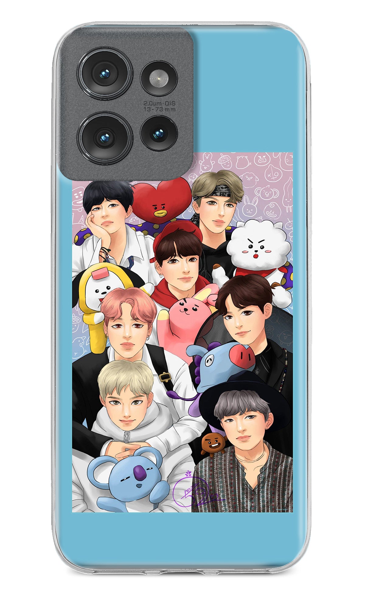 BTS with animals Moto Edge 50 Back Cover