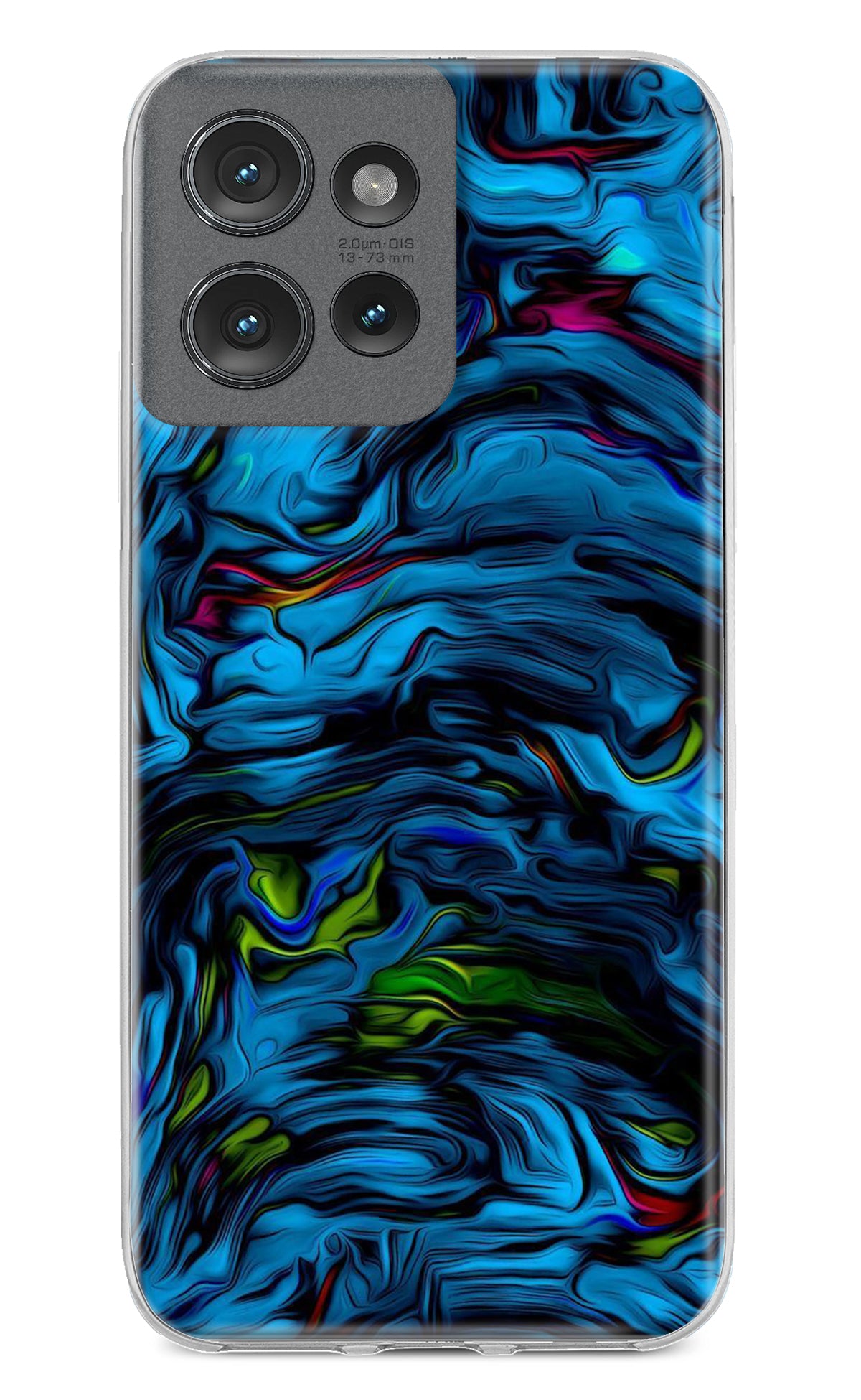 Dark Blue Abstract Moto Edge 50 Back Cover