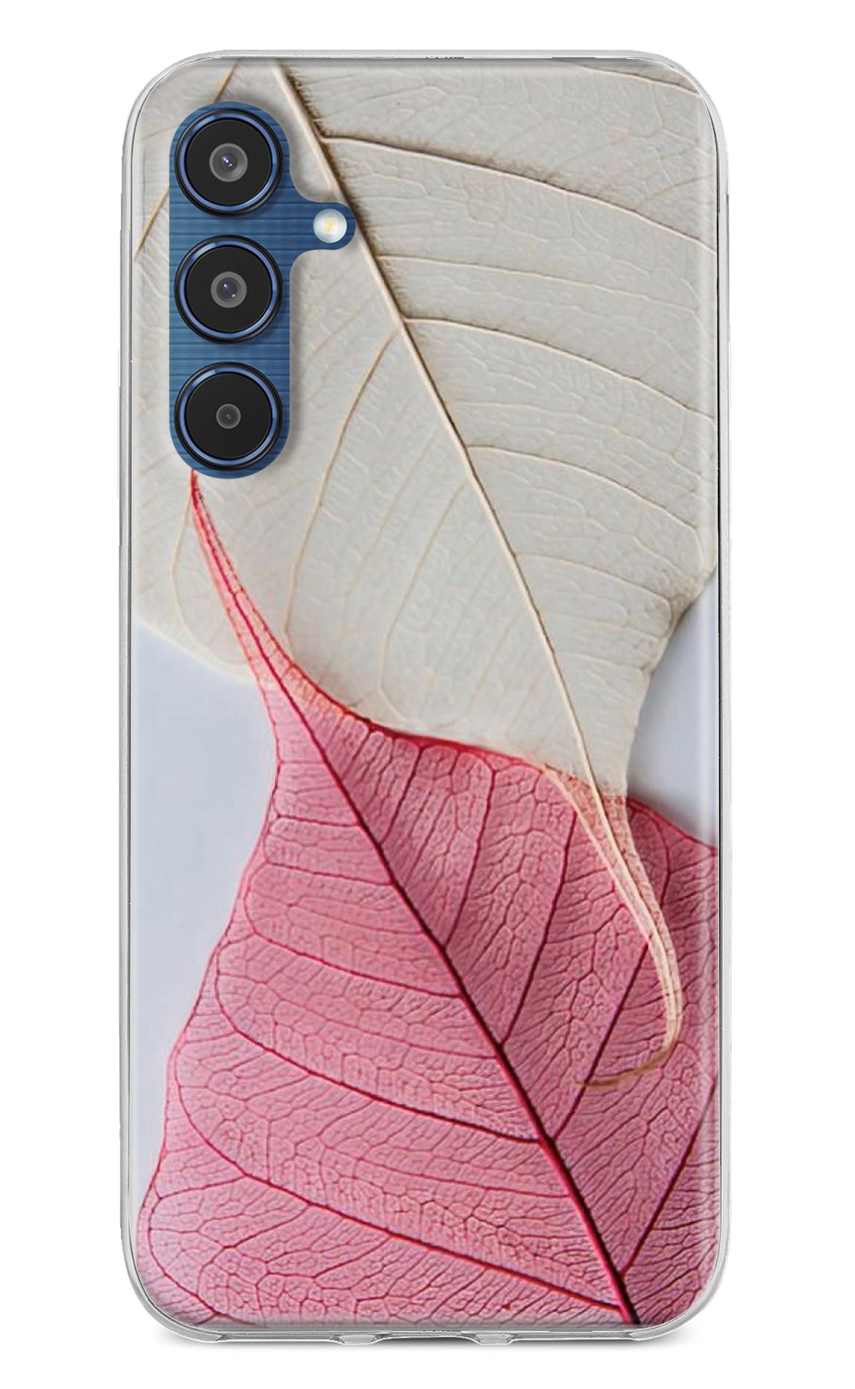 White Pink Leaf Samsung M35 5G Back Cover