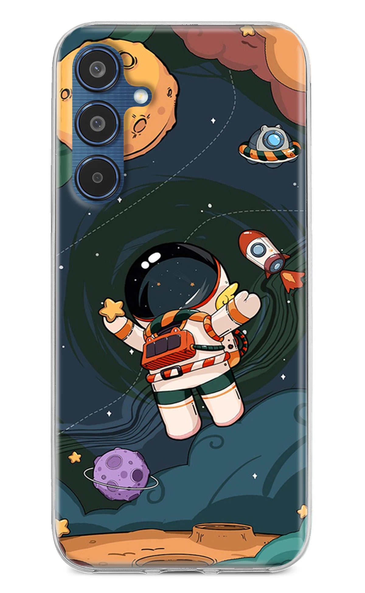 Cartoon Astronaut Samsung M35 5G Back Cover