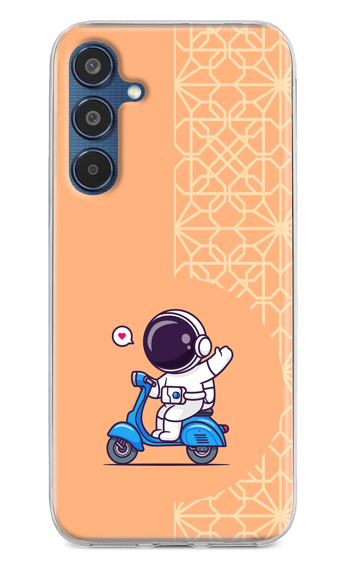 Cute Astronaut Riding Samsung M35 5G Back Cover