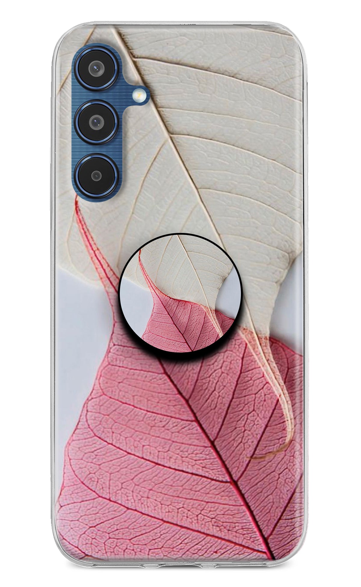 White Pink Leaf Samsung M35 5G Pop Case