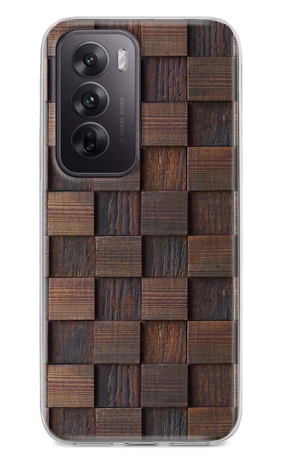 Wooden Cube Design Oppo Reno12 5G Back Cover