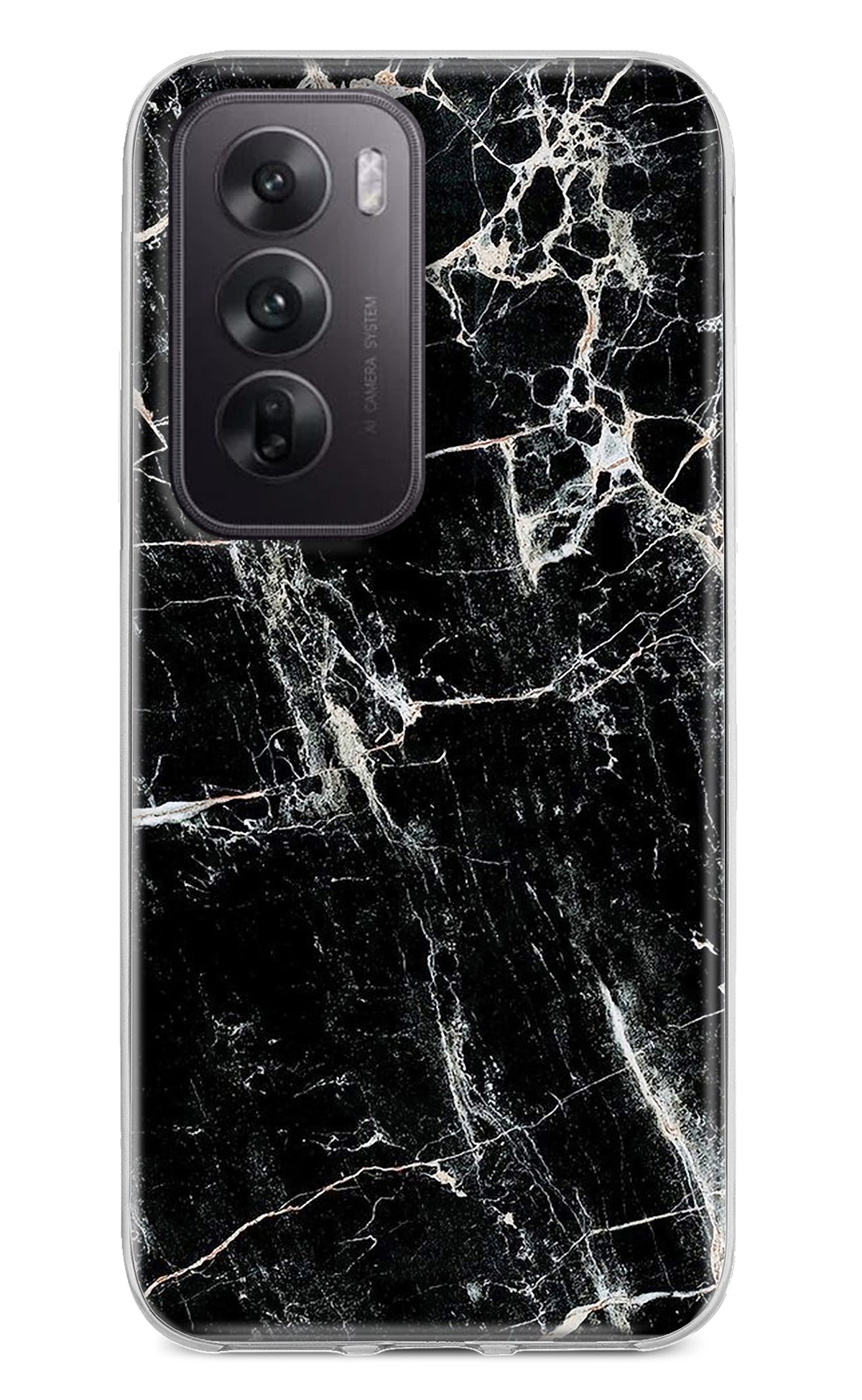 Black Marble Texture Oppo Reno12 5G Back Cover