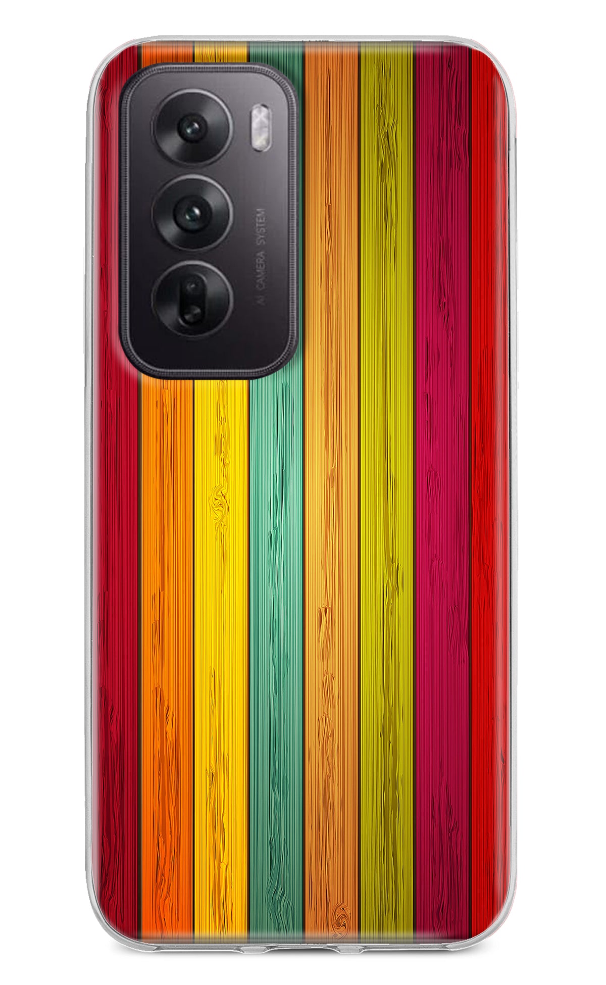 Multicolor Wooden Oppo Reno12 5G Back Cover