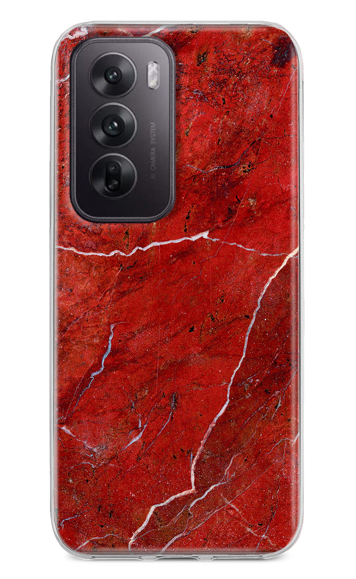 Red Marble Design Oppo Reno12 5G Back Cover