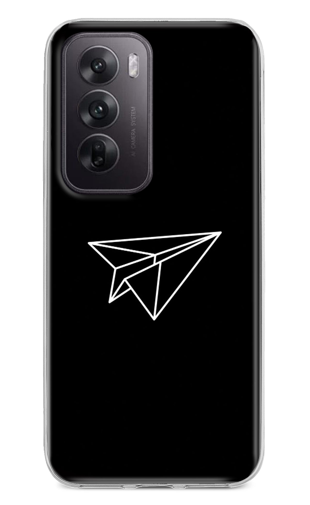 Paper Plane White Oppo Reno12 5G Back Cover