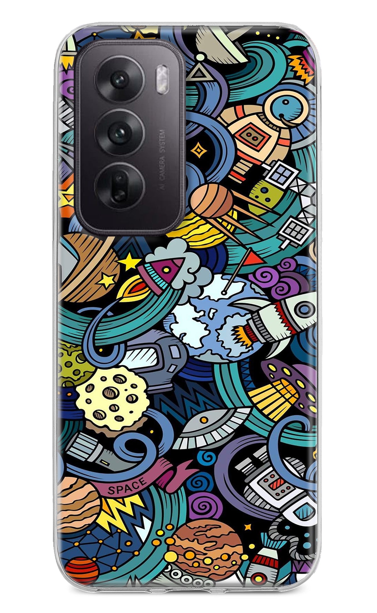 Space Abstract Oppo Reno12 5G Back Cover