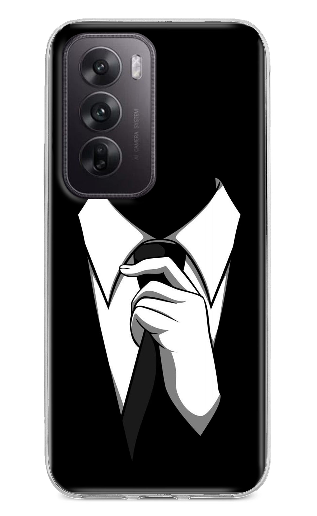 Black Tie Oppo Reno12 5G Back Cover