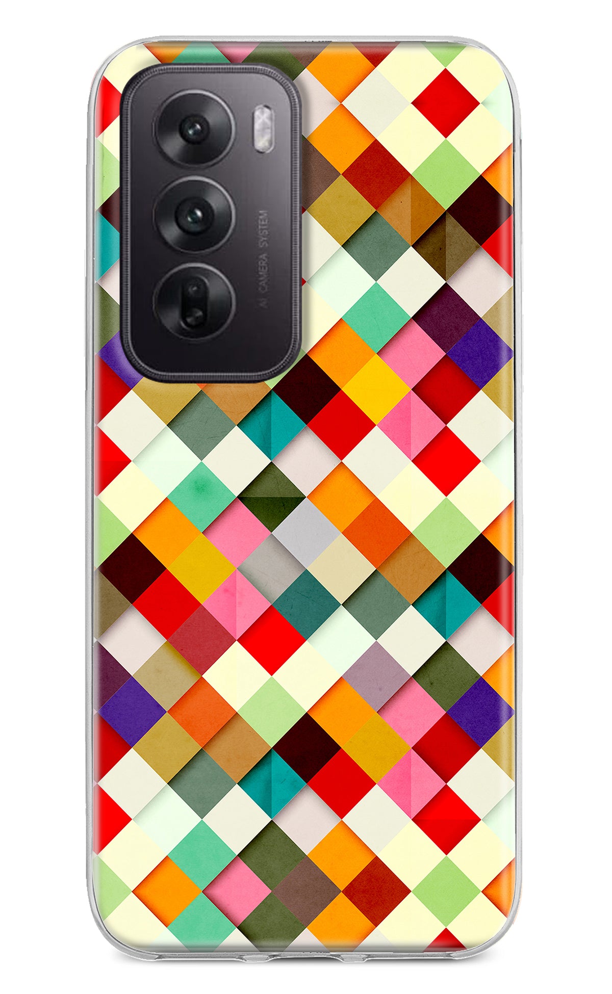 Geometric Abstract Colorful Oppo Reno12 5G Back Cover