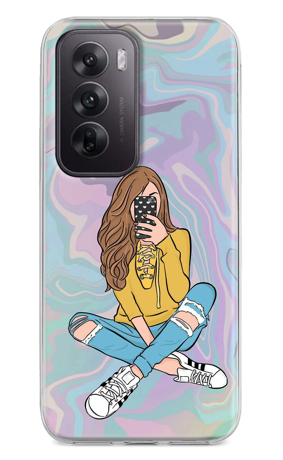 Selfie Girl Oppo Reno12 5G Back Cover