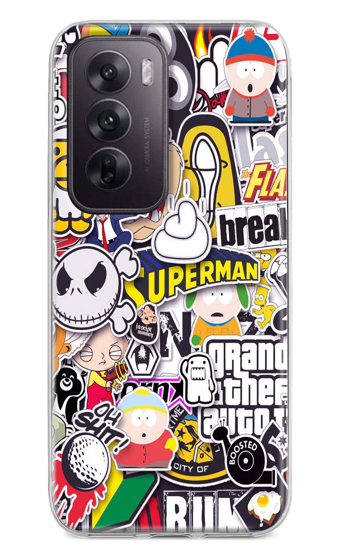 Sticker Bomb Oppo Reno12 5G Back Cover