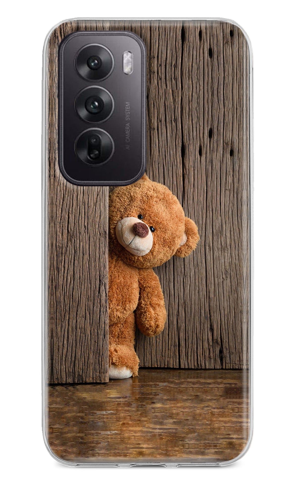 Teddy Wooden Oppo Reno12 5G Back Cover