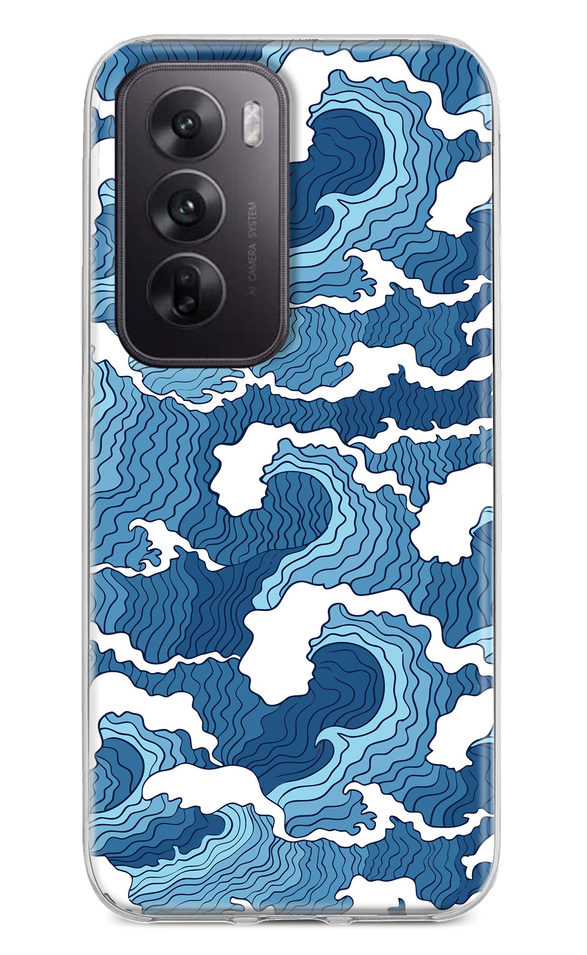 Blue Waves Oppo Reno12 5G Back Cover