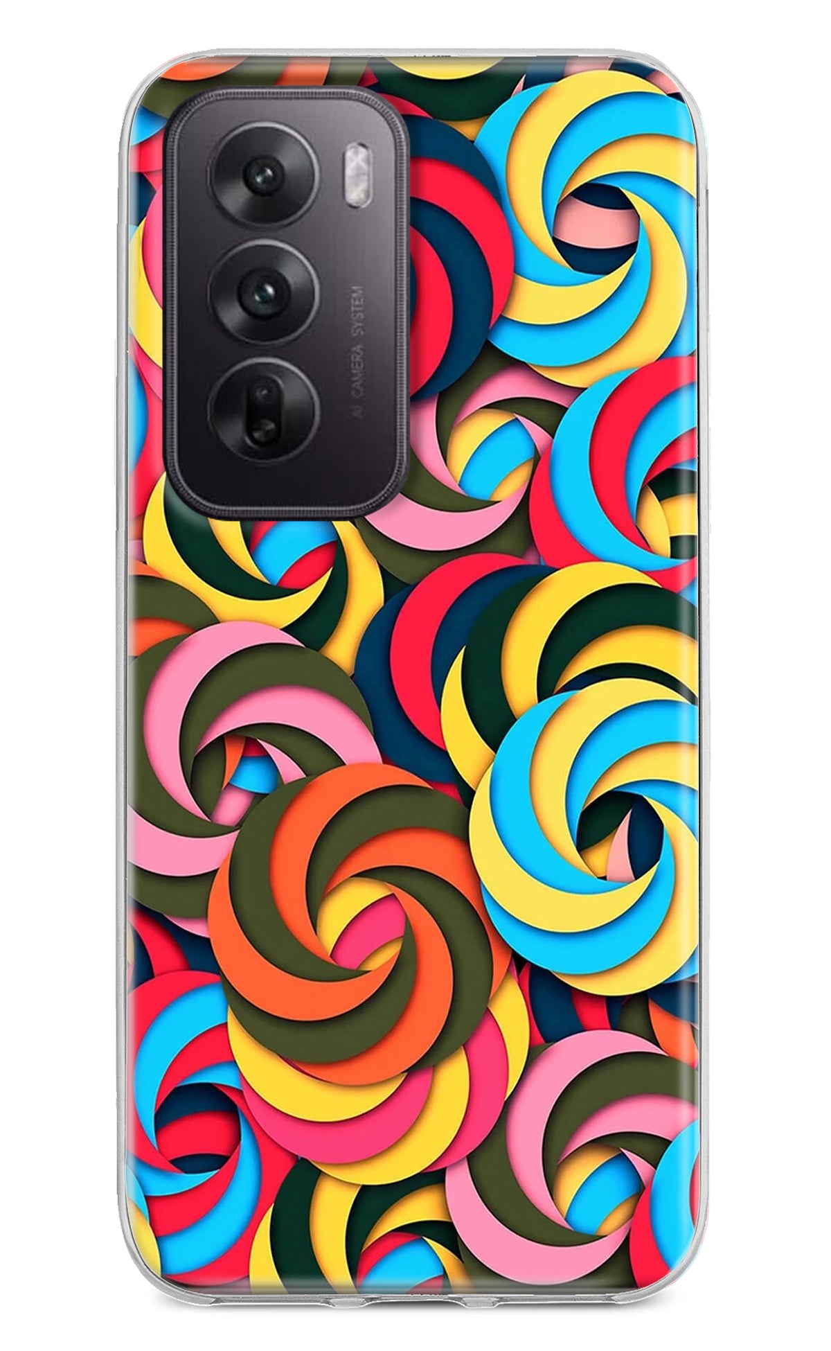 Spiral Pattern Oppo Reno12 5G Back Cover