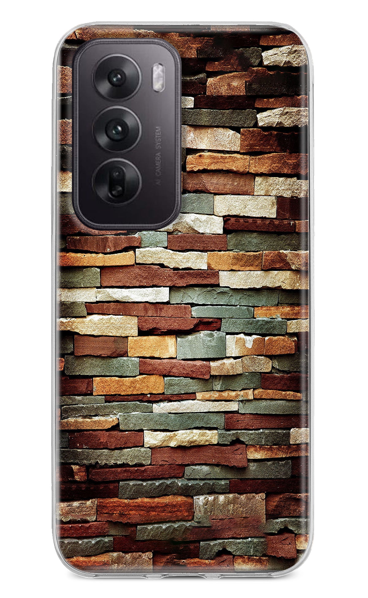 Bricks Pattern Oppo Reno12 5G Back Cover