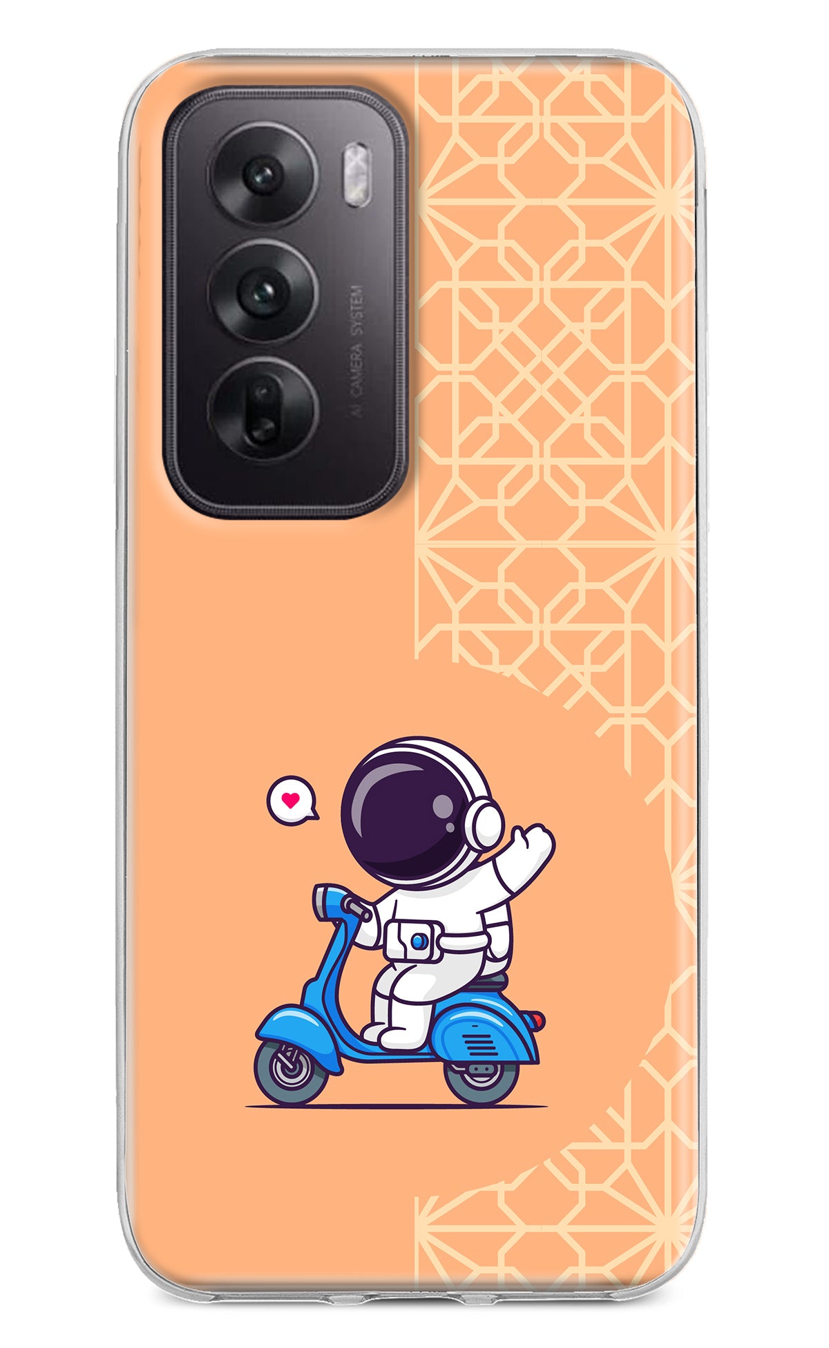 Cute Astronaut Riding Oppo Reno12 5G Back Cover