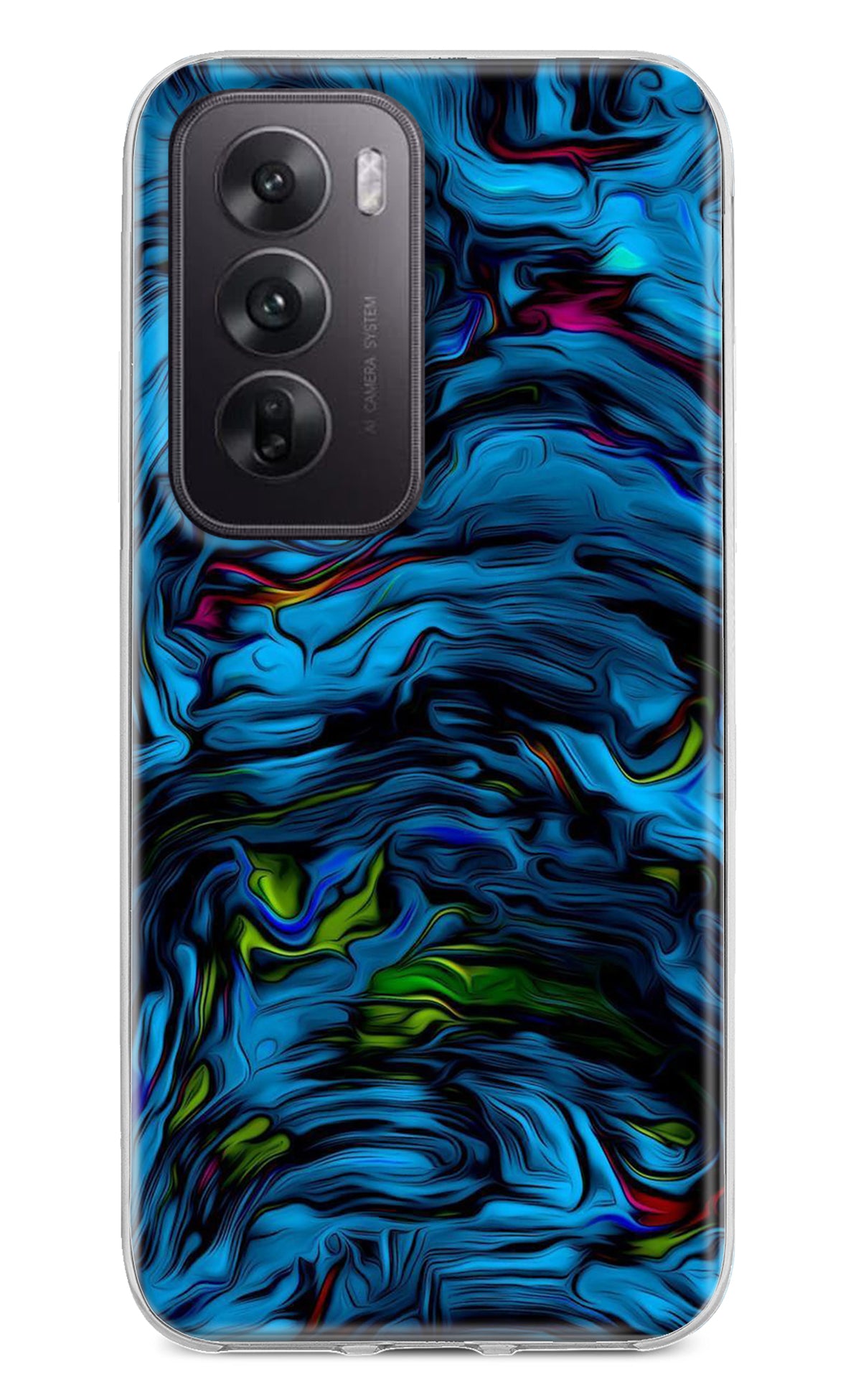 Dark Blue Abstract Oppo Reno12 5G Back Cover