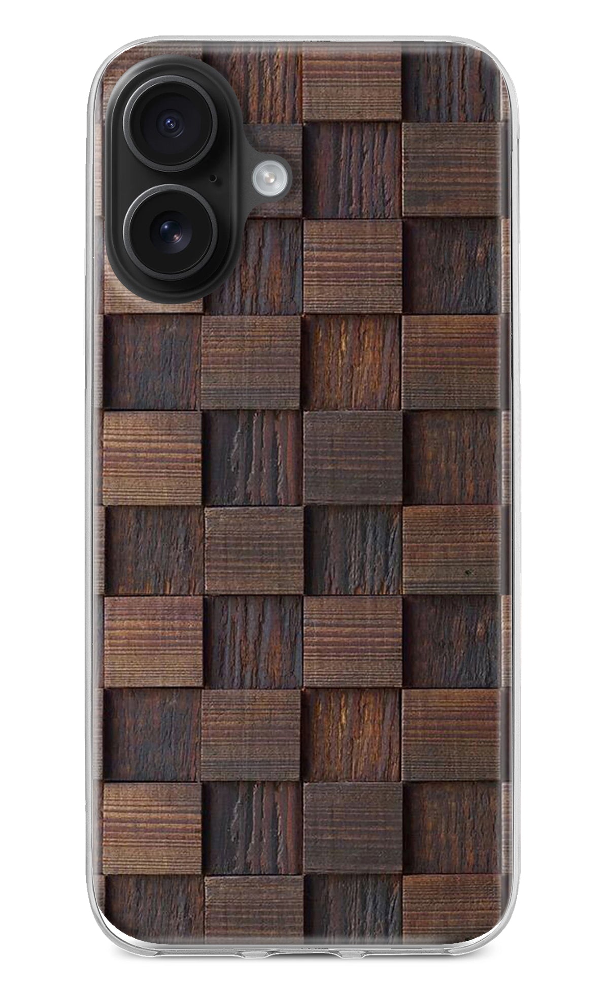 Wooden Cube Design iPhone 16 Back Cover