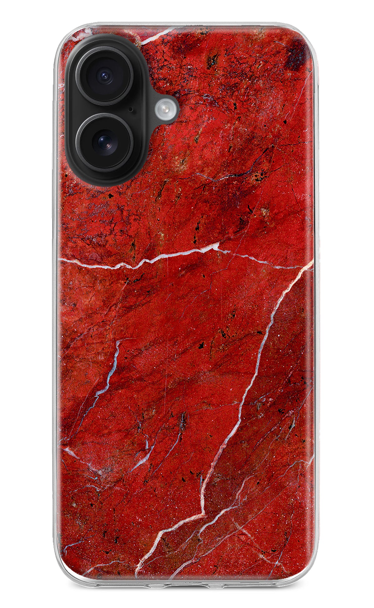 Red Marble Design iPhone 16 Back Cover