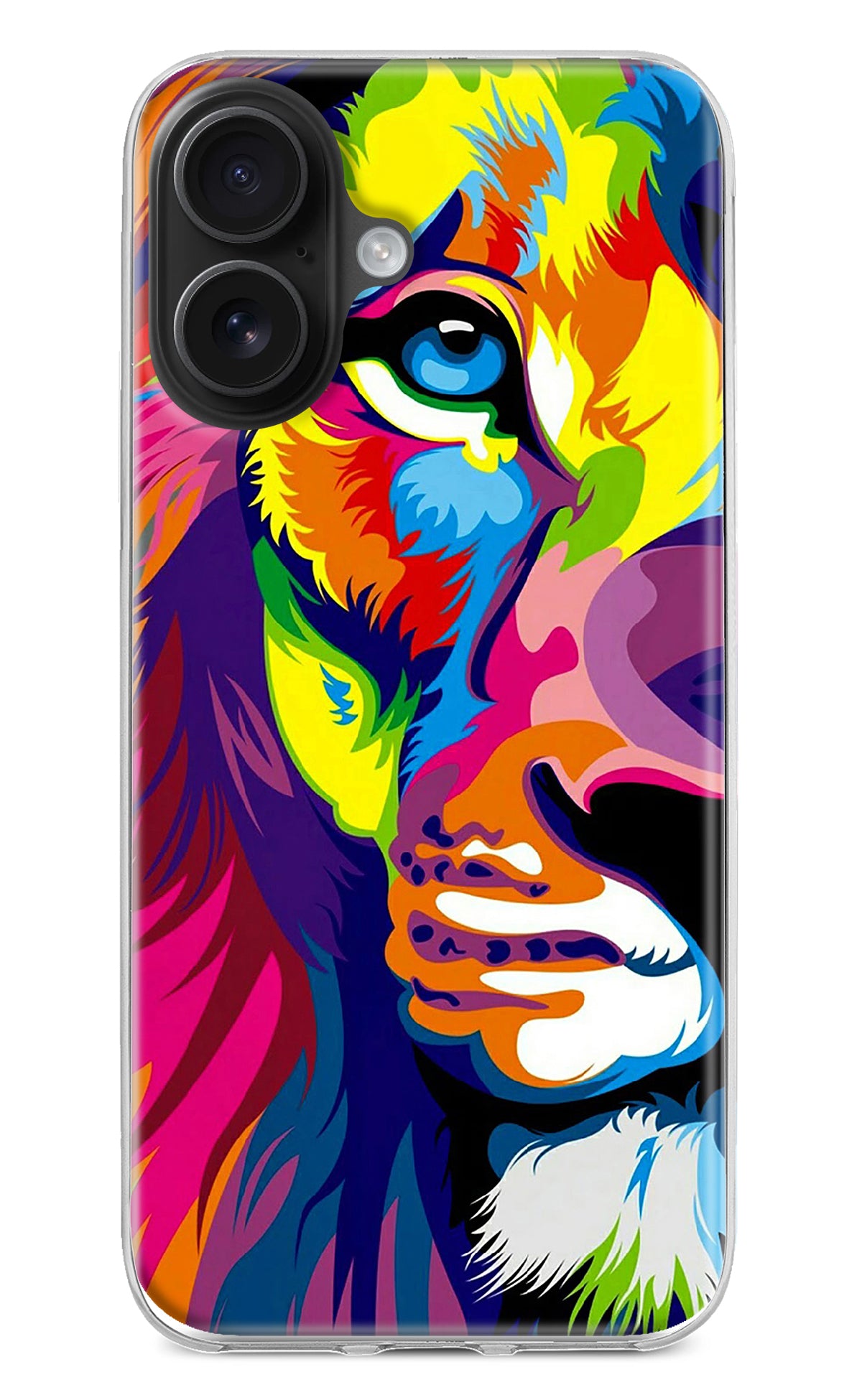 Lion Half Face iPhone 16 Back Cover