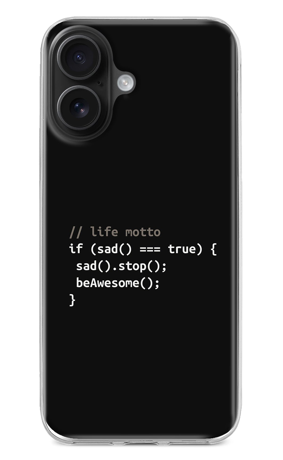 Life Motto Code iPhone 16 Back Cover