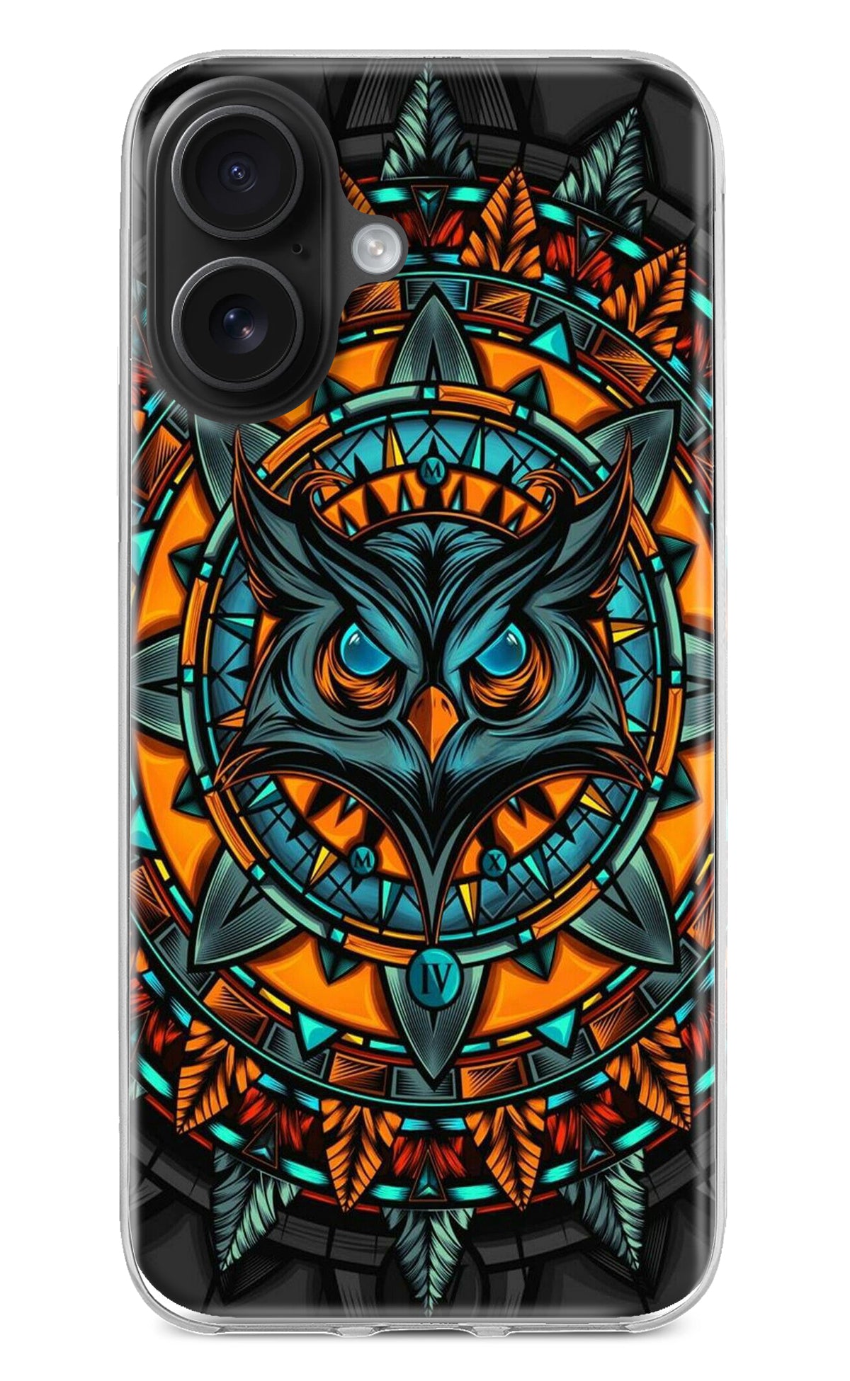 Angry Owl Art iPhone 16 Back Cover