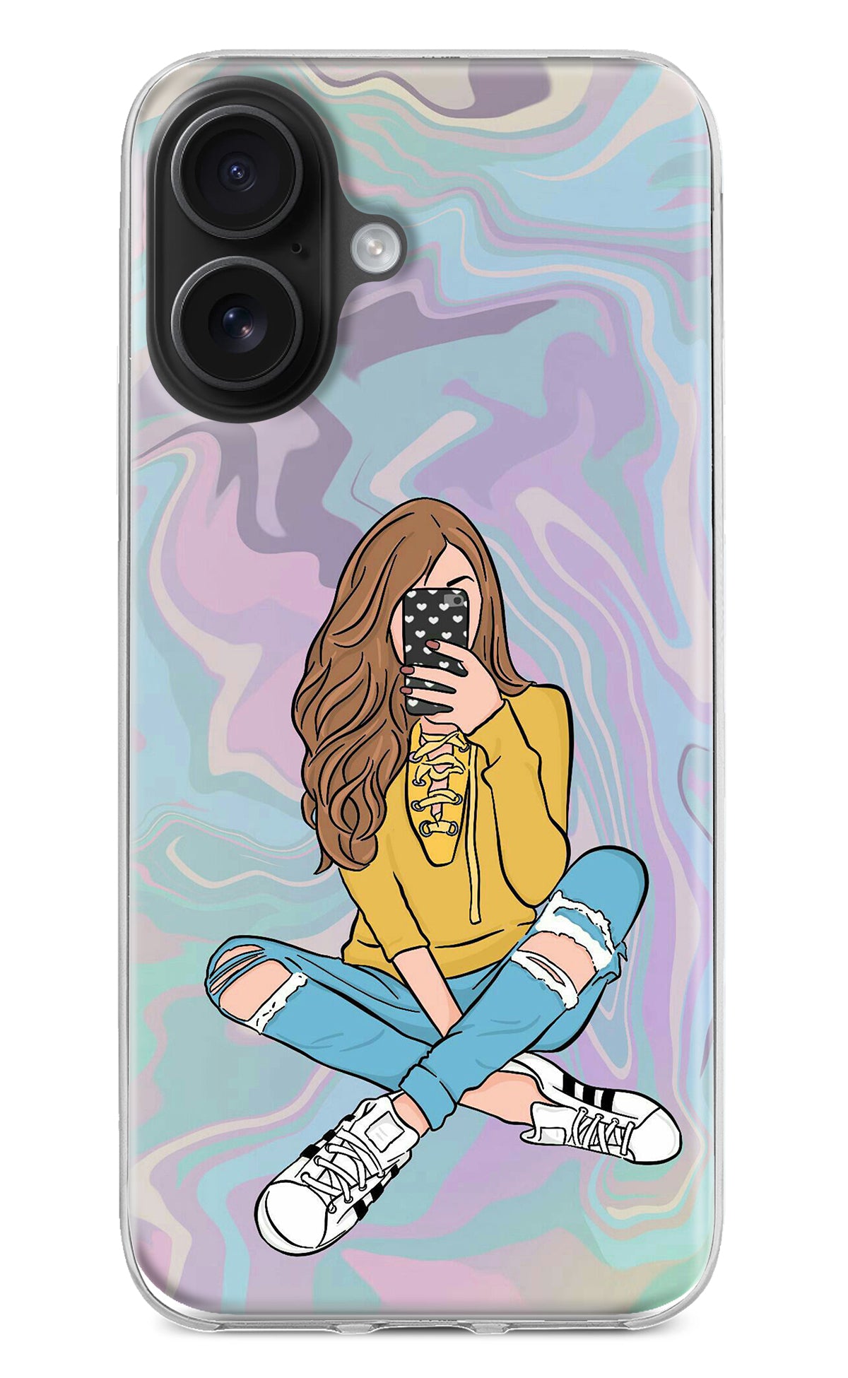 Selfie Girl iPhone 16 Back Cover