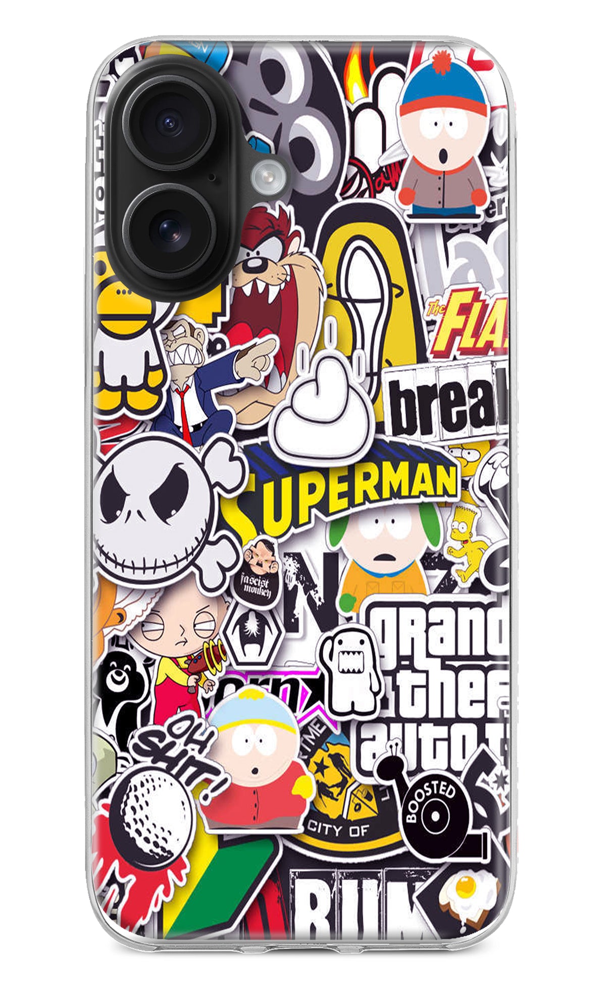 Sticker Bomb iPhone 16 Back Cover