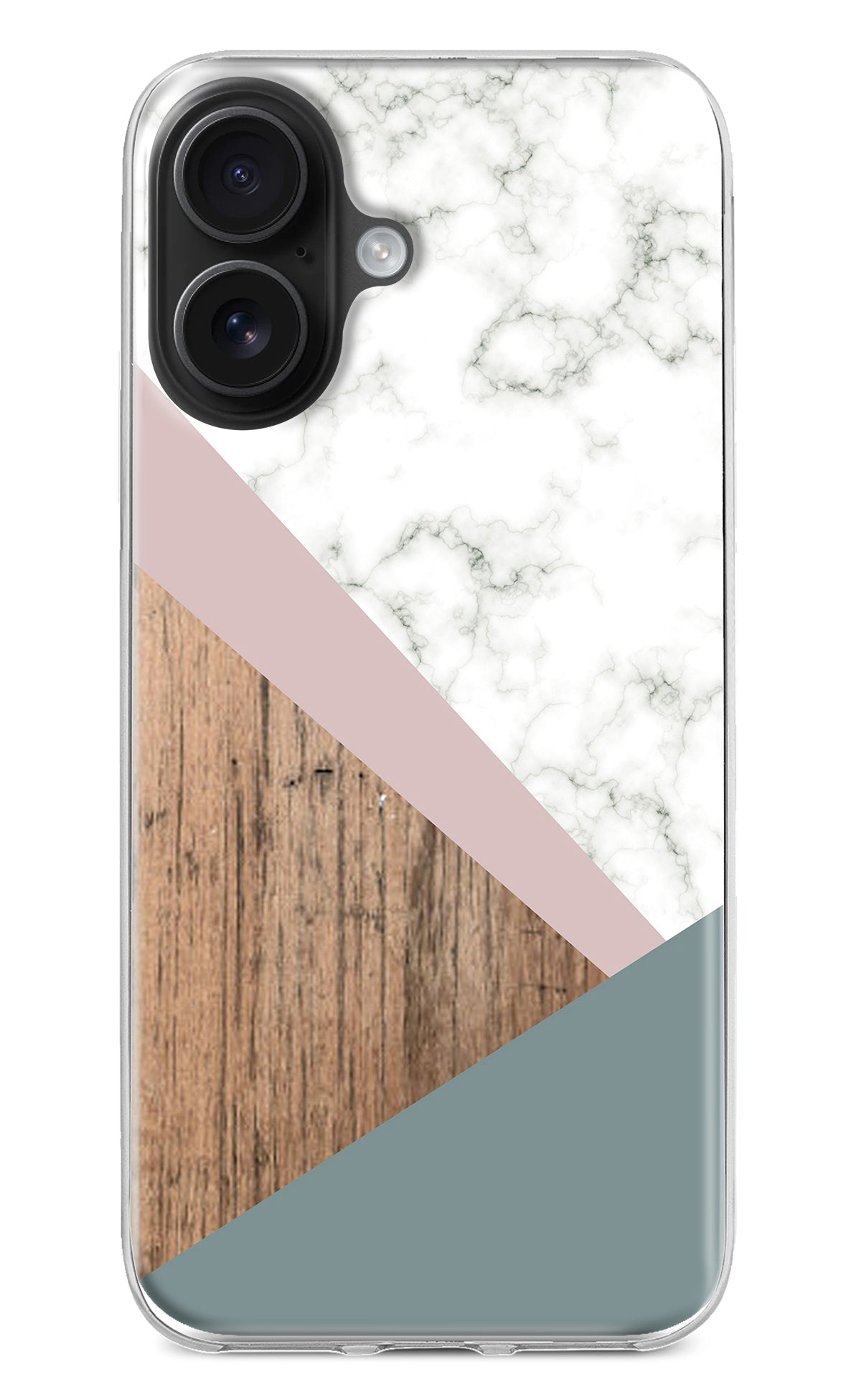 Marble wood Abstract iPhone 16 Back Cover