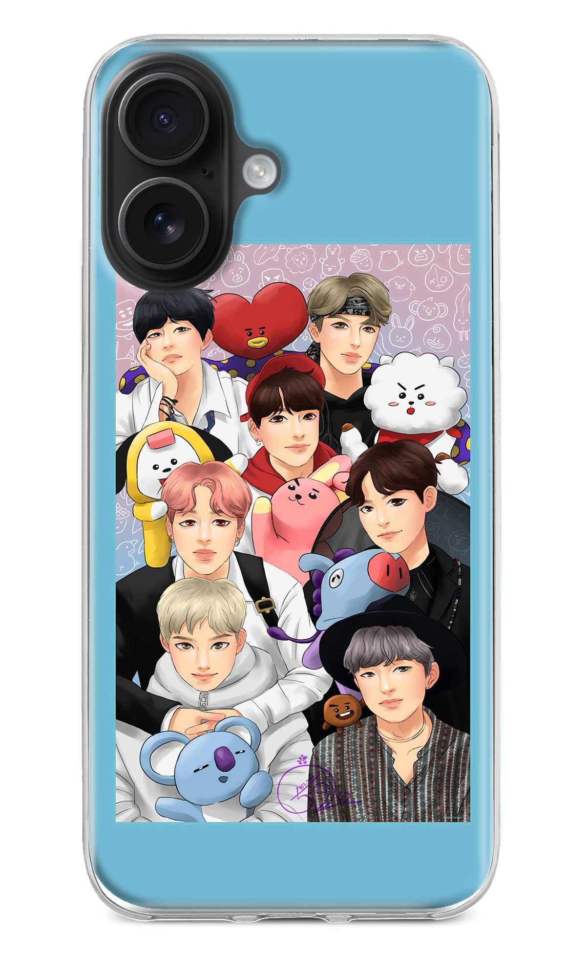 BTS with animals iPhone 16 Back Cover