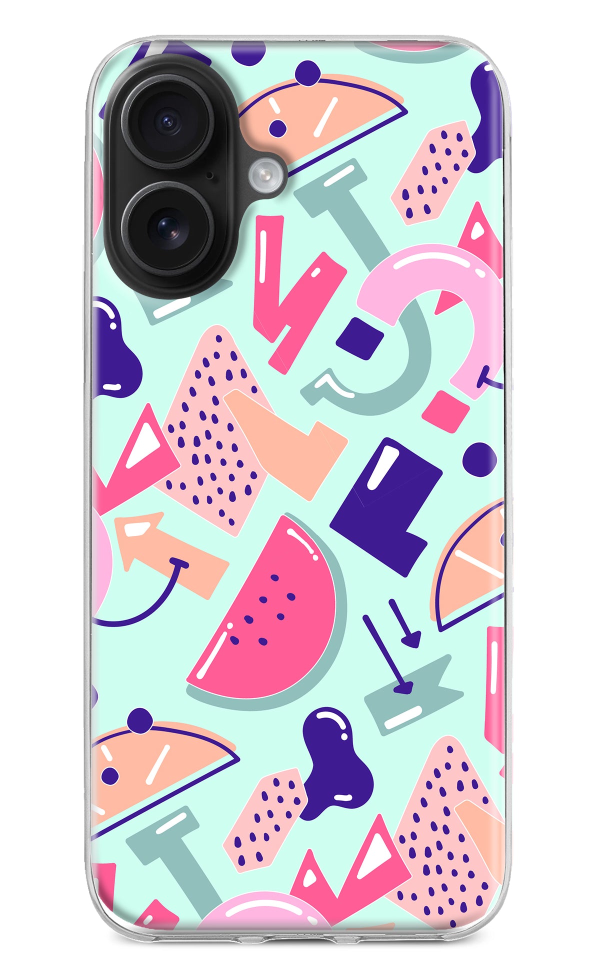 Doodle Pattern iPhone 16 Back Cover