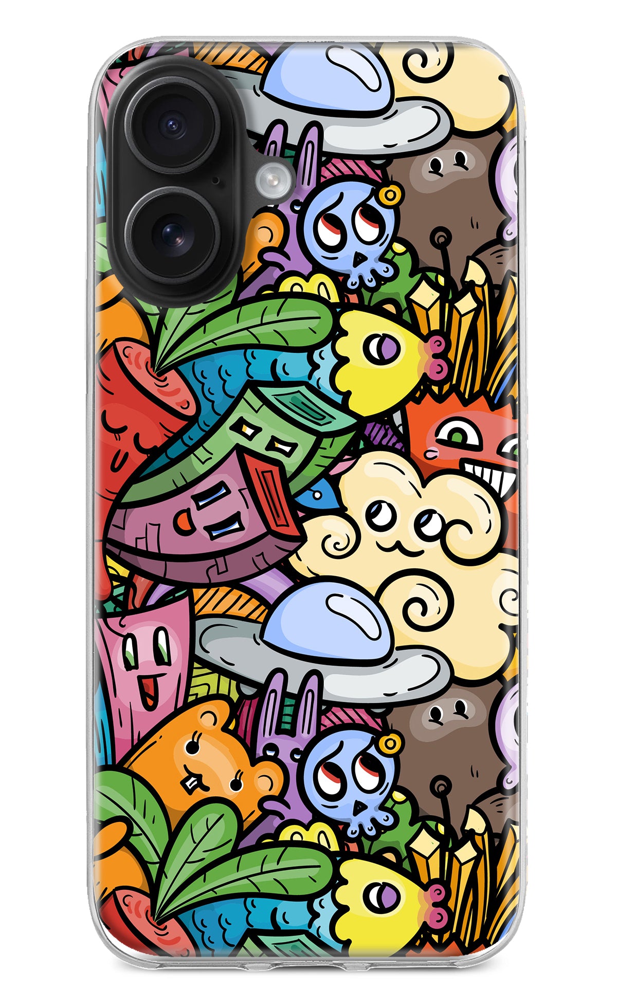 Veggie Doodle iPhone 16 Back Cover