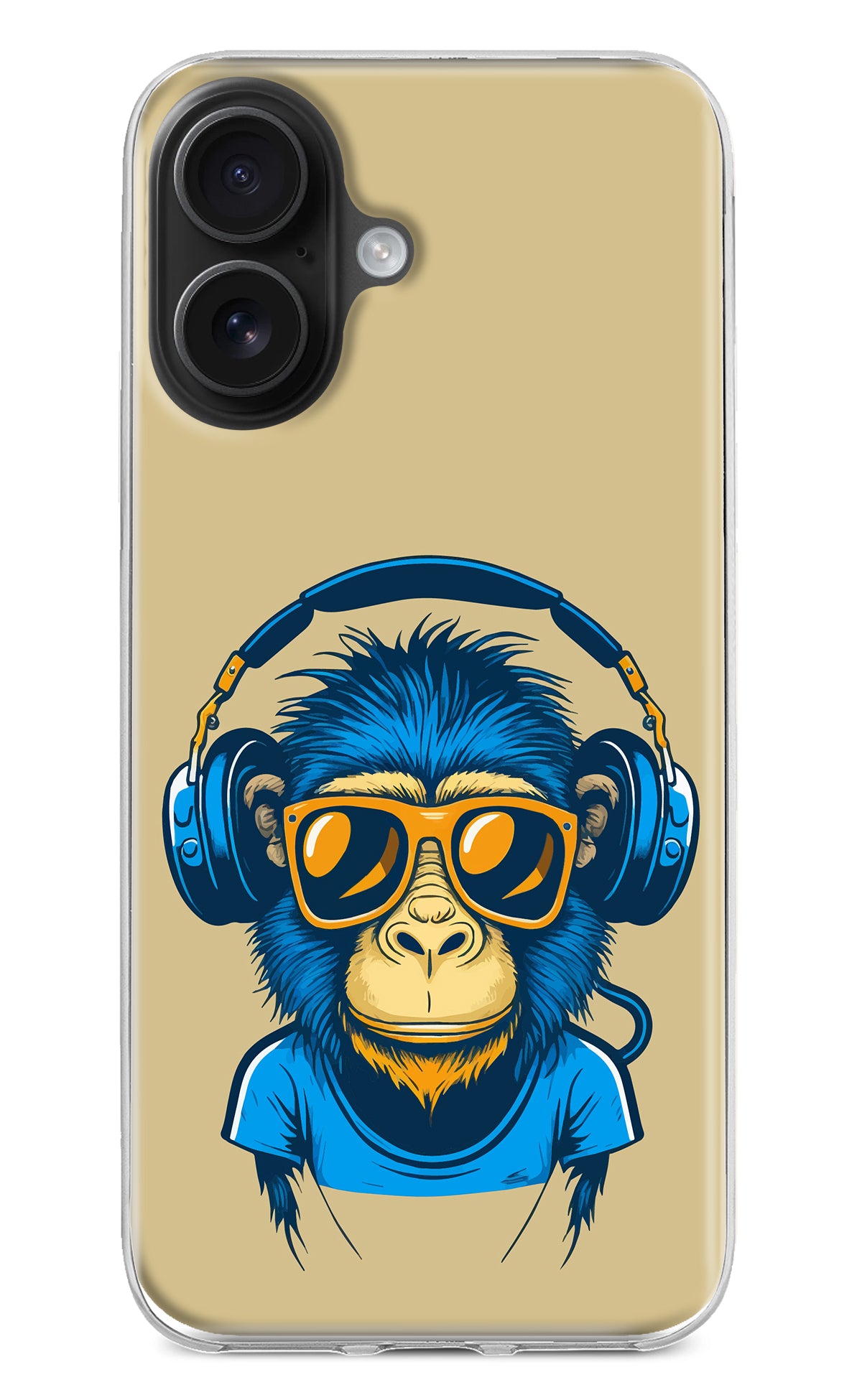 Monkey Headphone iPhone 16 Back Cover