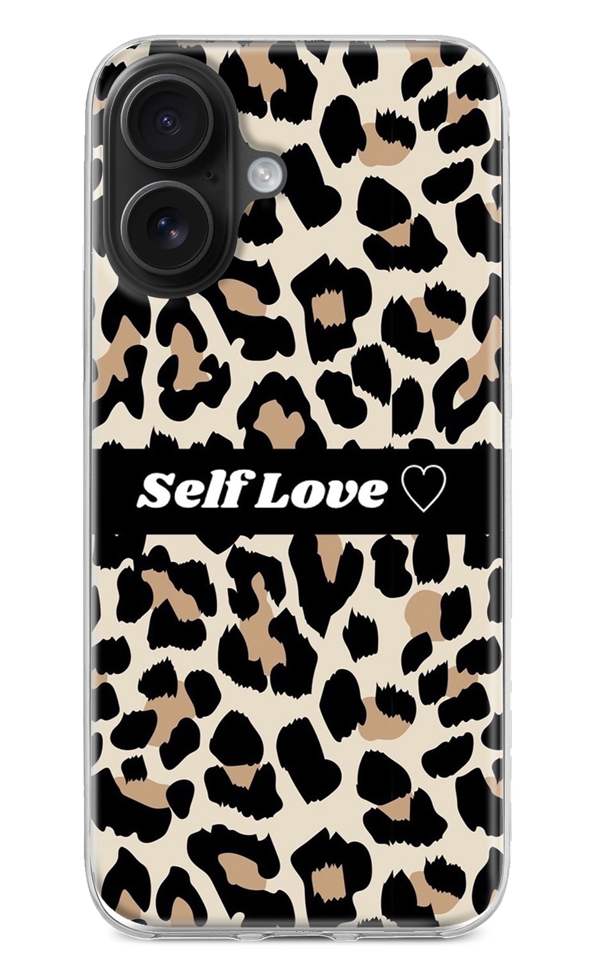 Leopard Print Self Love iPhone 16 Back Cover