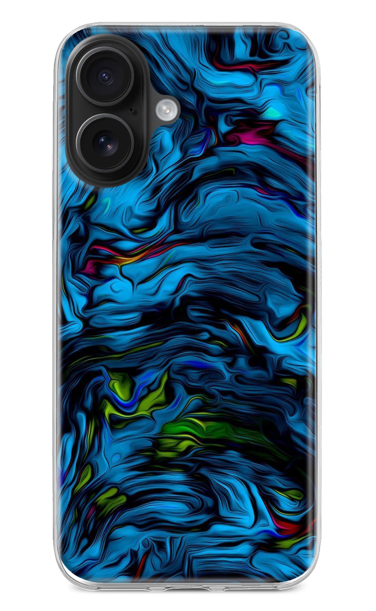 Dark Blue Abstract iPhone 16 Back Cover