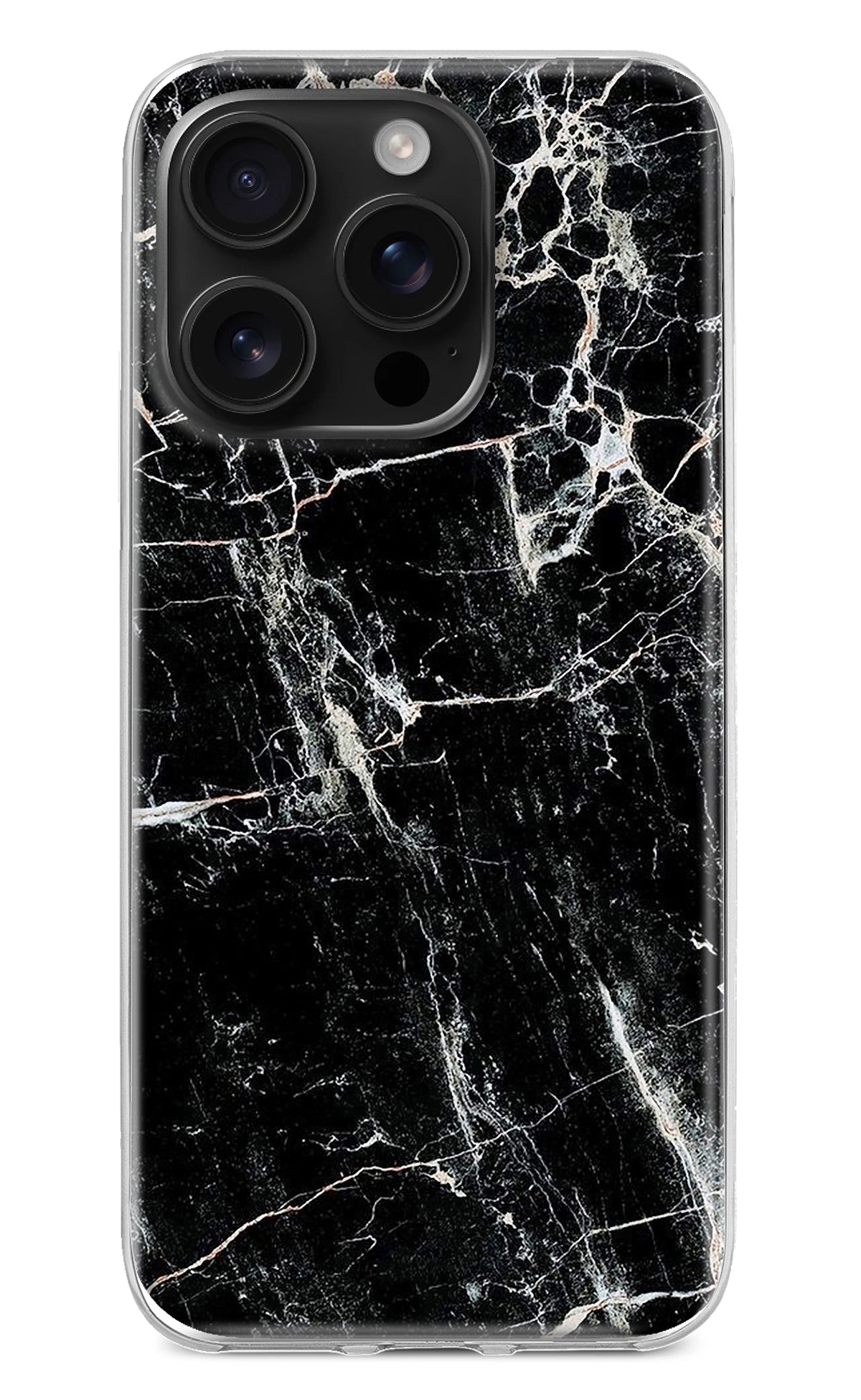 Black Marble Texture iPhone 16 Pro Back Cover