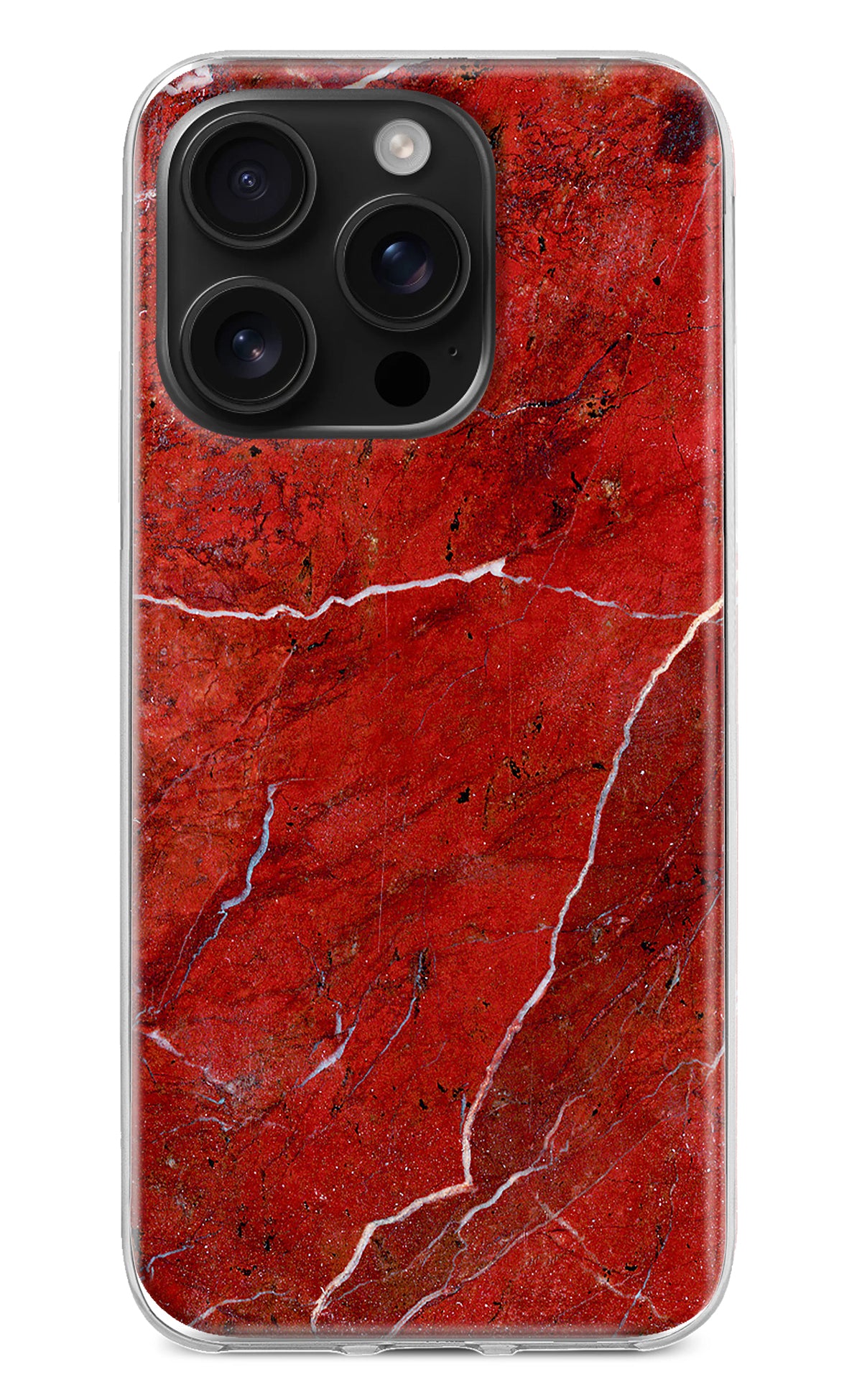 Red Marble Design iPhone 16 Pro Back Cover