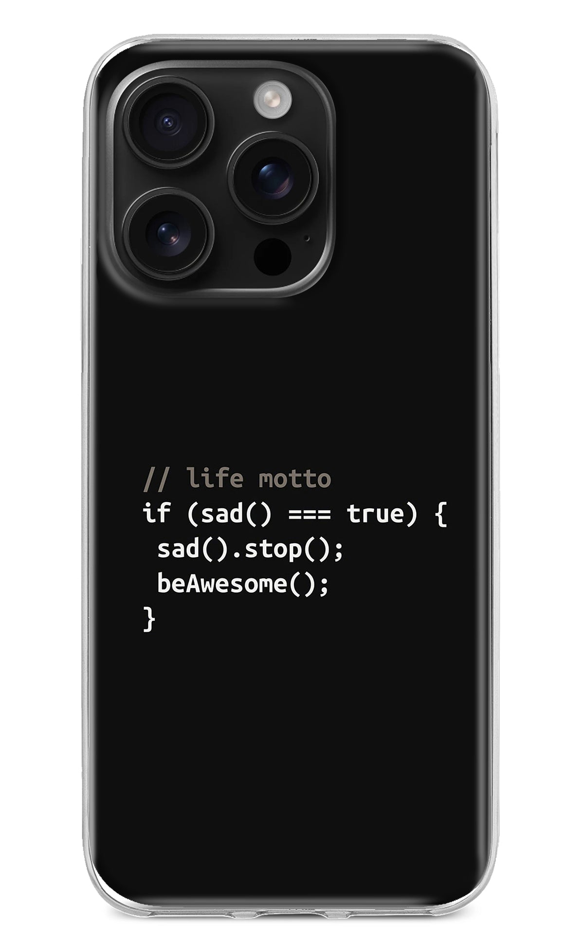 Life Motto Code iPhone 16 Pro Back Cover