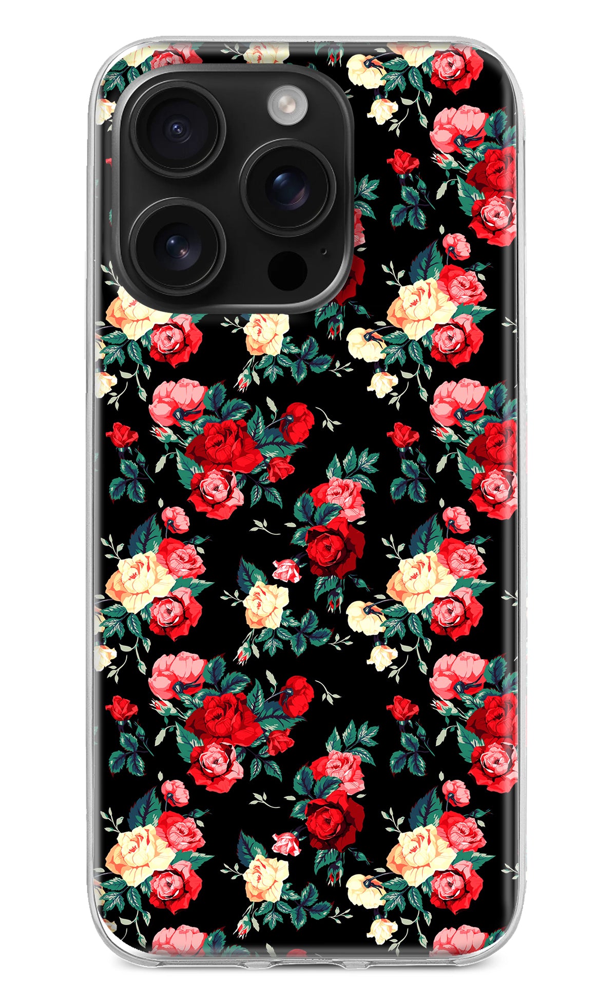 Rose Pattern iPhone 16 Pro Back Cover