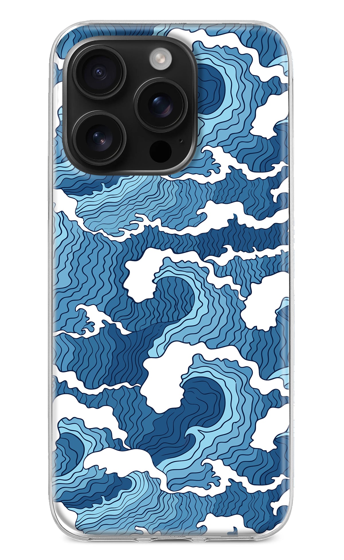 Blue Waves iPhone 16 Pro Back Cover